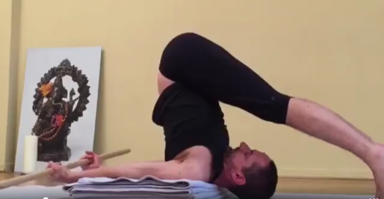 YOGAMAZÉ ASANA: Use A Dowel Rod To Enhance Sarvangasana & Halasana with Noah Mazé